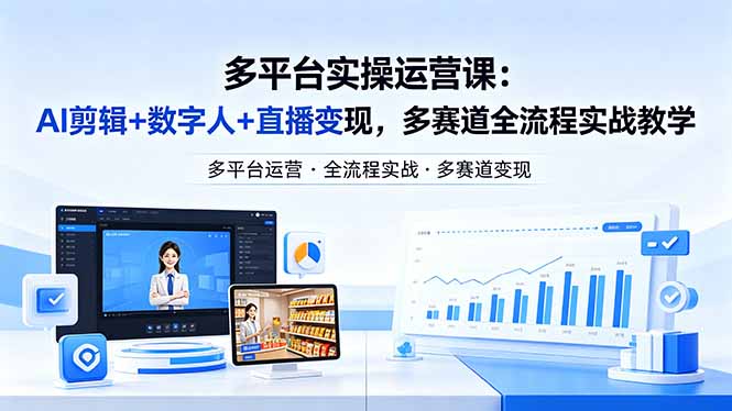 某团队多平台实操运营课-更新26年4月20：AI剪辑+数字人+直播变现，多赛道全流程实战教学-酉宸轻创社