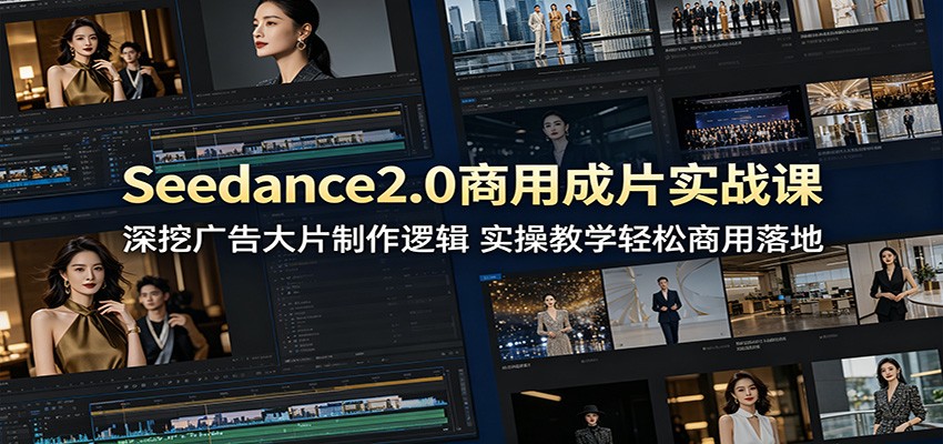 Seedance2.0商用成片实战课：深挖广告大片制作逻辑，实操教学轻松商用落地-酉宸轻创社