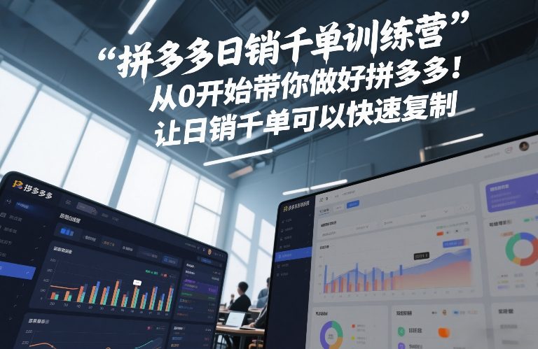拼多多日销千单训练营，从0开始带你做好拼多多，让日销千单可以快速复制(更新26年3月)-酉宸轻创社
