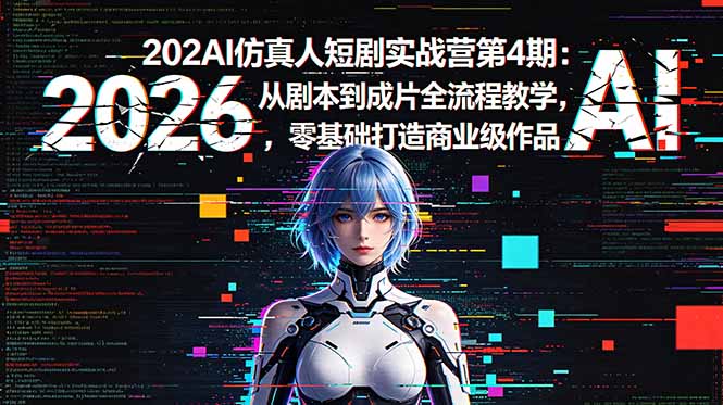 2026AI仿真人短剧实战营第4期：从剧本到成片全流程教学，零基础打造商业级作品-酉宸轻创社