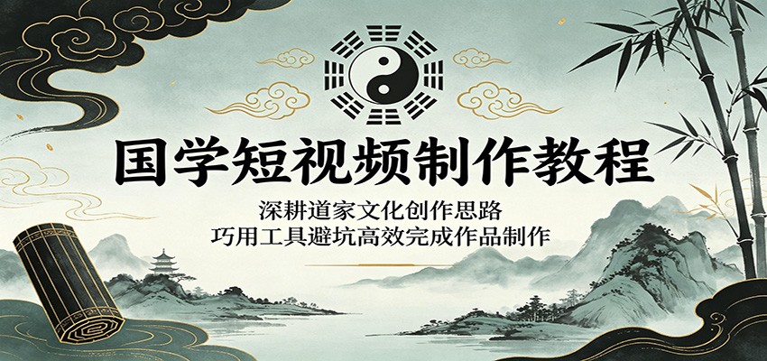 国学短视频制作教程：深耕道家文化创作思路，巧用工具避坑高效完成作品制作-酉宸轻创社