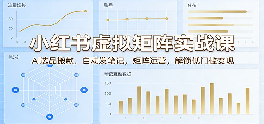 小红书虚拟矩阵实战课：AI选品搬款，自动发笔记，矩阵运营，解锁低门槛变现-酉宸轻创社