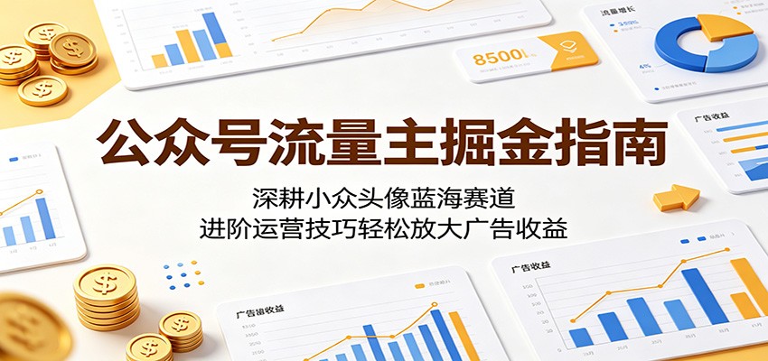 公众号流量主掘金指南:深耕小众头像蓝海赛道,进阶运营技巧轻松放大广告收益-酉宸轻创社