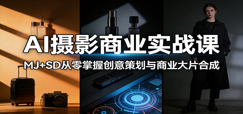 AI摄影商业实战课：MJ+SD从零掌握创意策划与商业大片合成-酉宸轻创社