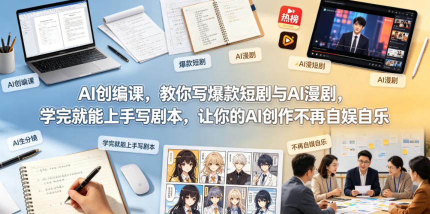 AI创编课，教你写爆款短剧与AI漫剧，学完就能上手写剧本，让你的AI创作不再自娱自乐(更新0521)-酉宸轻创社
