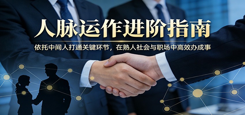 付费文章：人脉运作进阶指南，依托中间人打通关键环节，在熟人社会与职场中高效办成事-酉宸轻创社