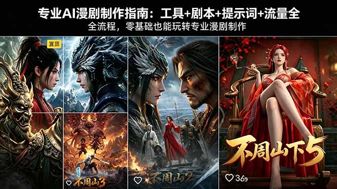 专业AI漫剧制作指南：工具+剧本+提示词+流量全流程，零基础也能玩转专业漫剧制作-酉宸轻创社