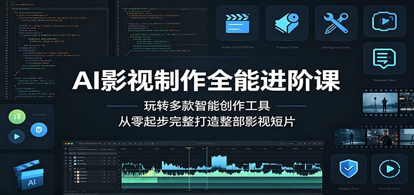AI影视制作全能进阶课：玩转多款智能创作工具，从零起步完整打造整部影视短片-酉宸轻创社
