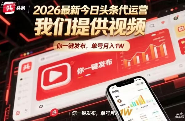 今日头条躺賺模式，你9我1，操作简单，一键发布，单机日入数百，长期合作【揭秘】-酉宸轻创社