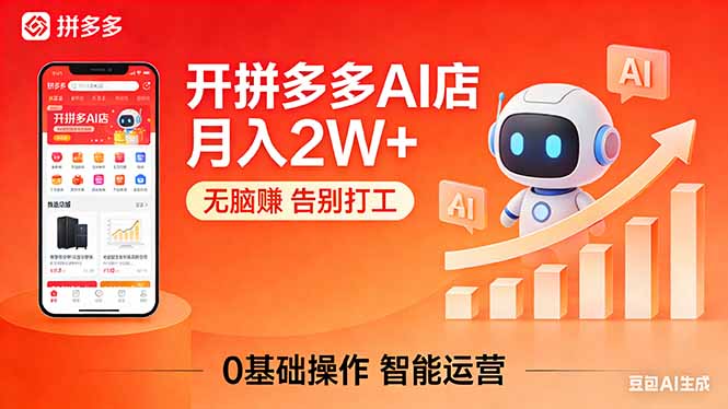 开一家拼多多AI店，月入2W+，无脑赚，告别打工，附SOP手册-酉宸轻创社