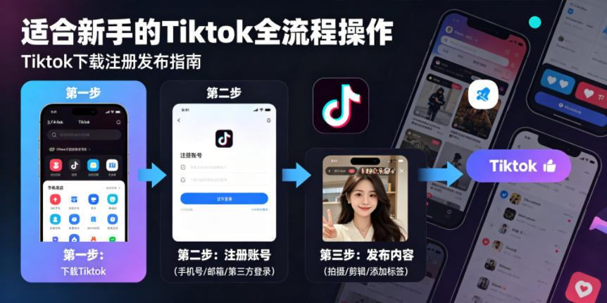 Tiktok下载注册发布，适合新手的Tiktok全流程操作-酉宸轻创社