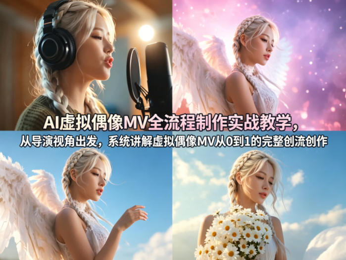 AI虚拟偶像MV全流程制作实战教学，从导演视角出发，系统讲解虚拟偶像MV从0到1的完整创作流程-酉宸轻创社