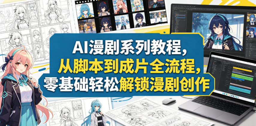 AI漫剧系列教程，从脚本到成片全流程，零基础轻松解锁漫剧创作-酉宸轻创社
