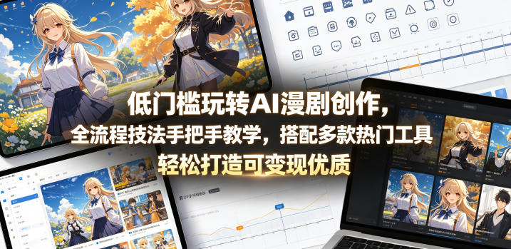 低门槛玩转AI漫剧创作，全流程技法手把手教学，搭配多款热门工具，轻松打造可变现优质作品-酉宸轻创社