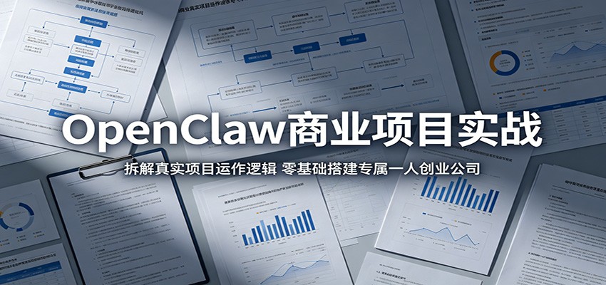 OpenClaw商业项目实战：拆解真实项目运作逻辑，零基础搭建专属一人创业公司-酉宸轻创社
