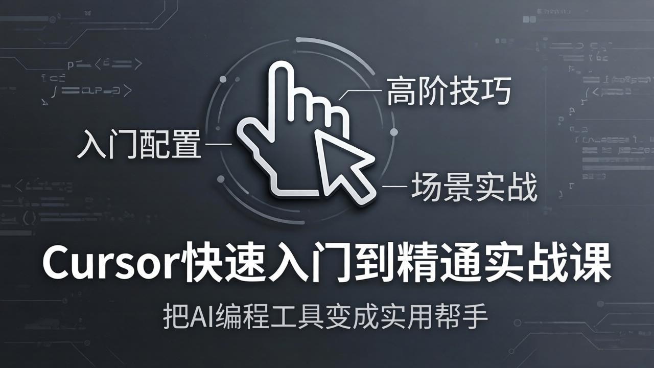 Cursor快速入门到精通实战课：入门配置+高阶技巧+场景实战，把AI编程工具变成实用帮手-酉宸轻创社