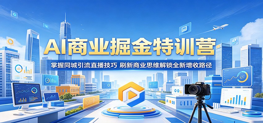 AI商业掘金特训营：掌握同城引流直播技巧，刷新商业思维解锁全新增收路径-酉宸轻创社
