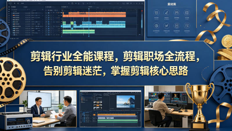 剪辑行业全能课程，剪辑职场全流程，告别剪辑迷茫，掌握剪辑核心思路-酉宸轻创社