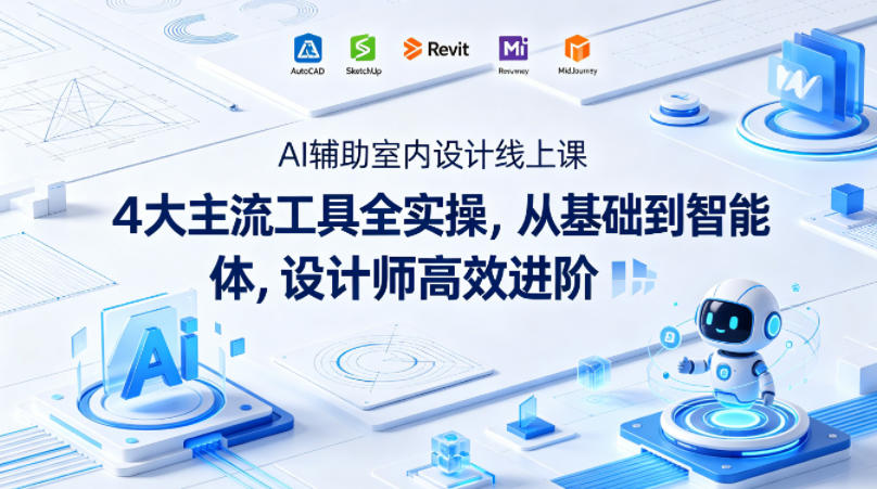 AI辅助室内设计线上课｜4大主流工具全实操，从基础到智能体，设计师高效进阶-酉宸轻创社