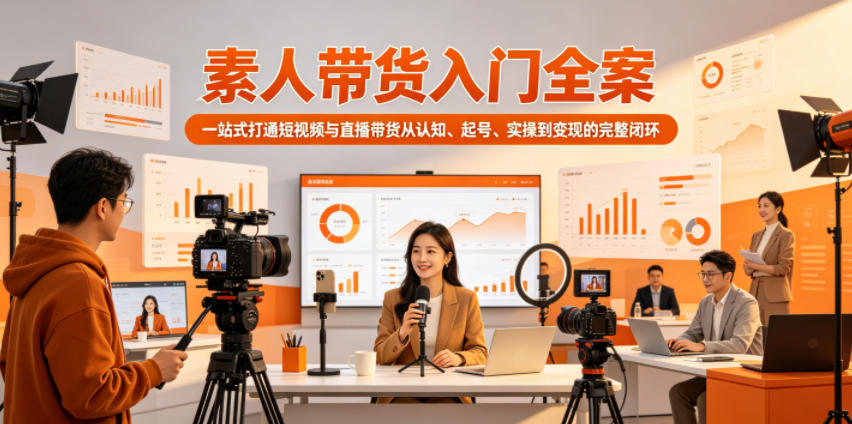 素人带货入门全案，一站式打通短视频与直播带货从认知、起号、实操到变现的完整闭环-酉宸轻创社