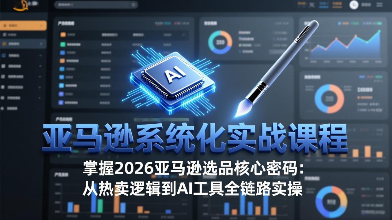 亚马逊系统化实战课-更新3月:2026最新选品方法论,从热卖原因分析到AI作图,提升选品成功率-酉宸轻创社