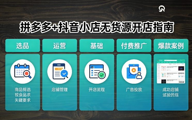 拼多多+抖音小店无货源开店,包括:选品、运营、基础、付费推广、爆款案例等(更新26年3月)-酉宸轻创社