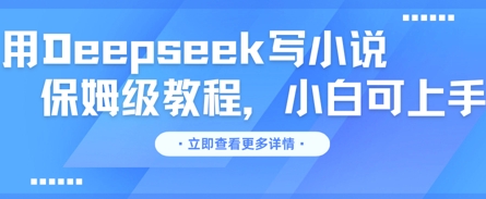 用Deepseek写小说，保姆级教程，小白可实操-酉宸轻创社