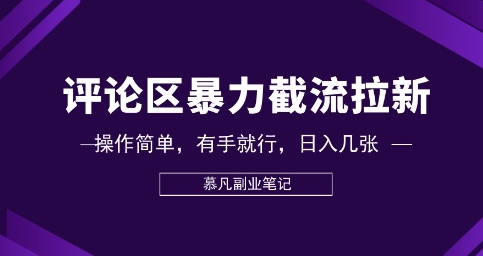 评论区暴力截流拉新：捡钱项目，操作简单，有手就行，日入几张-酉宸轻创社
